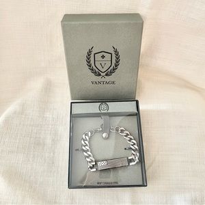 NIB Vantage Stainless Steel American Flag Bracelet